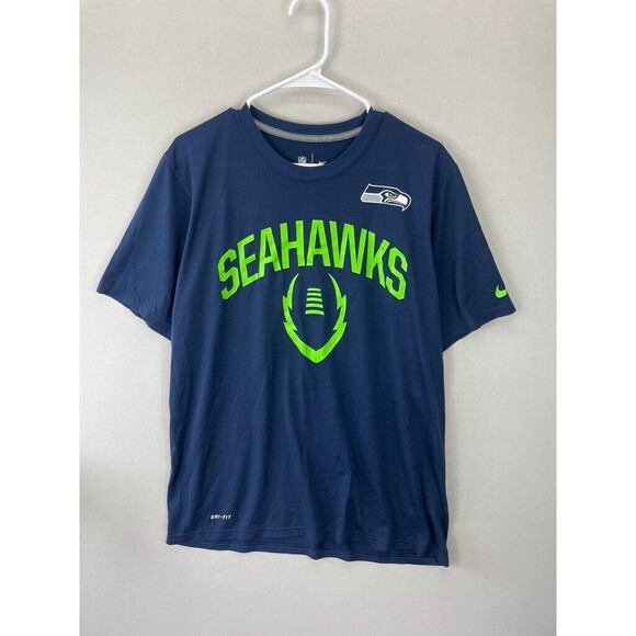 Nike Other - Nike Seattle Seahawks Dri-Fit Shirt Mens L Blue Logo Lightweight On Field NFL